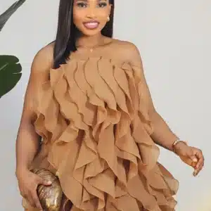 TUBE RUFFLE SHORT SPAG DRESS 856 - Image 3