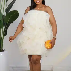 TUBE RUFFLE SHORT SPAG DRESS 856