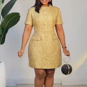 TWEET CHEST BUTTON SHORT DRESS 1502