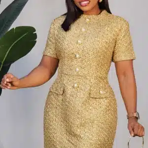 TWEET CHEST BUTTON SHORT DRESS 1502 - Image 2