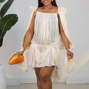 BELL SLEEVE SHORT HEM DRESS 969