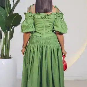 COLD SHOULDER TOP & FLARE SKIRT SET 6198 - Image 3