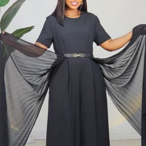 DOUBLE SIDE SHEER PLEAT JUMPSUIT 18001 - Image 4