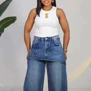 FRONT SKIRT BARREL JEANS 0704A