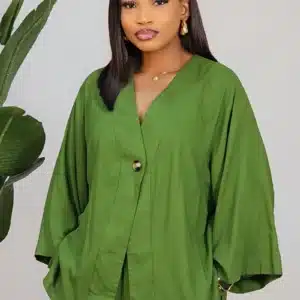 LINEN OVERSIZED SHIRT & PANT SET 6035 - Image 8