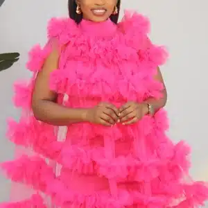 MESH RUFFLE LAYERS SWING DRESS A026 - Image 2