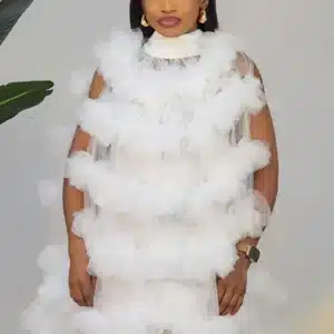 MESH RUFFLE LAYERS SWING DRESS A026 - Image 5