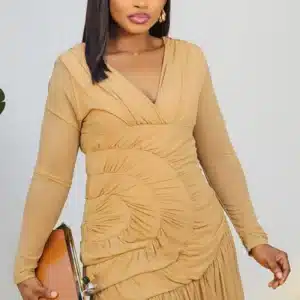 MESH SIDE DETAIL BUBBLE EM DRESS 899 - Image 2