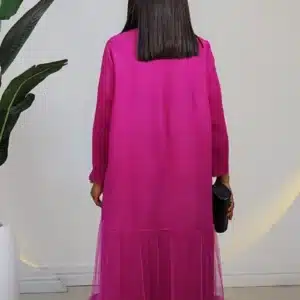 MIYAKI MESH RUFFLE HEM DRESS 0904A - Image 7