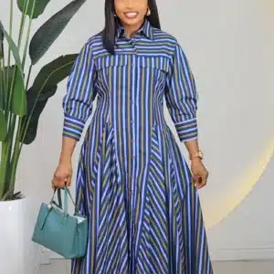 MULTI STRIPE & CORSET DRESS SET 2621 - Image 2