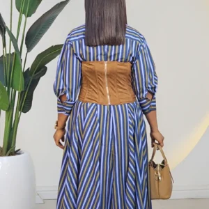 MULTI STRIPE & CORSET DRESS SET 2621 - Image 4