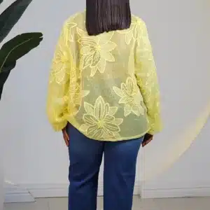 NET FLORAL BUBBLE LONG SLEEVE SHIRT 0704A - Image 11