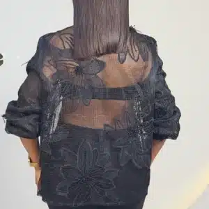 NET FLORAL BUBBLE LONG SLEEVE SHIRT 0704A - Image 12