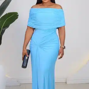 PLEAT CAPE RUCH EVENING DRESS 2632 - Image 3