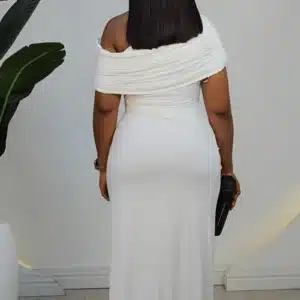 PLEAT CAPE RUCH EVENING DRESS 2632 - Image 9