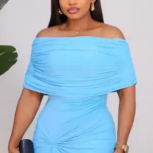 PLEAT CAPE RUCH EVENING DRESS 2632 - Image 7