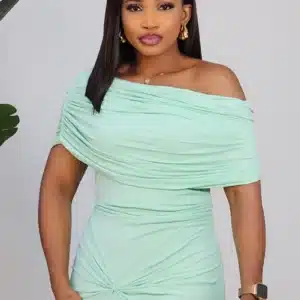 PLEAT CAPE RUCH EVENING DRESS 2632 - Image 6