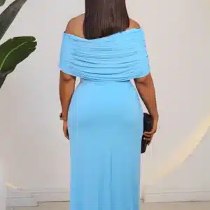 PLEAT CAPE RUCH EVENING DRESS 2632 - Image 11