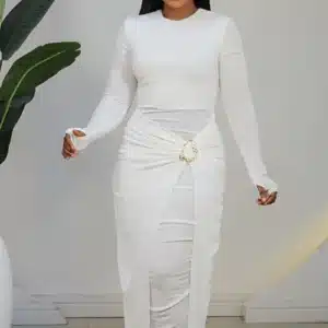 RUCH WAIST BROOCH EVENING ANKLE DRESS 2641 - Image 2