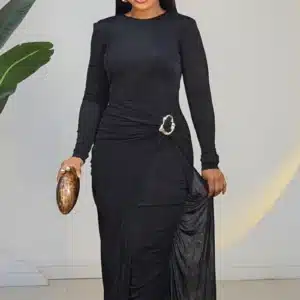 RUCH WAIST BROOCH EVENING ANKLE DRESS 2641 - Image 6