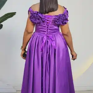 RUFFLE CHEST LACE UP BACK SKATER DRESS 6183 - Image 5