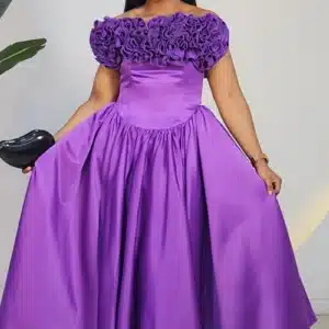 RUFFLE CHEST LACE UP BACK SKATER DRESS 6183