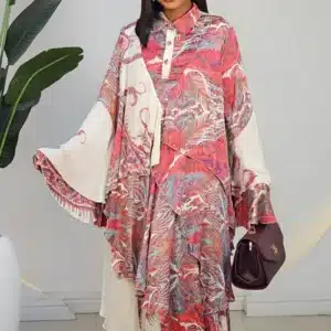 SCARF PRINT ASYMMETRIC LAYERS SWING DRESS 0704A - Image 5