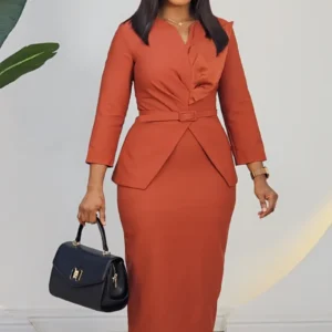 SIDE CHEST DETAIL PEPLUM DRESS L903