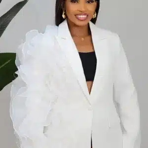 SIDE RUFFLE BLAZER 9493