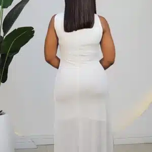 SLEEVELESS HIGH NECK BROOCH EVENING DRESS 2618 - Image 6