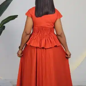 SMOKEY WAIST TOP & FLARE MIDI SKIRT 6184 - Image 7