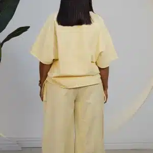 STRIPE DOUBLE SIDE RUCH TOP & PANT SET 6048 - Image 8