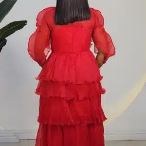 THIN PLEAT ROSE CHEST LAYERS MIDI DRESS 9210 - Image 6