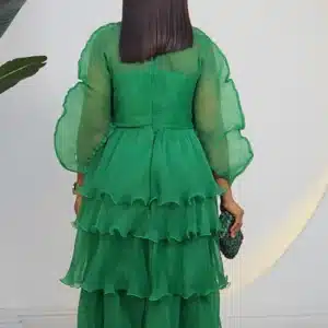 THIN PLEAT ROSE CHEST LAYERS MIDI DRESS 9210 - Image 8