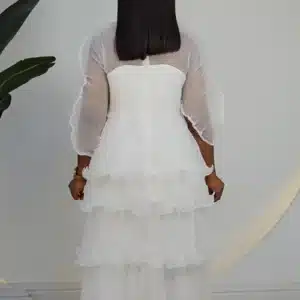 THIN PLEAT ROSE CHEST LAYERS MIDI DRESS 9210 - Image 7