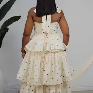 TRIPLE LAYERS HALTER NECK POLKA DOT DRESS 101 - Image 3