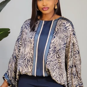 ZEBRA PRINT KIMONO SLEEVE TOP 0704A