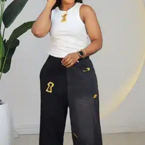 2-TONE BROOCH PATCH JOGGERS 0205A - Image 2