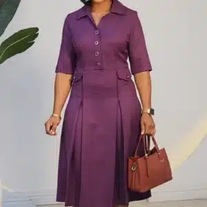 CASEMENT PLEAT CHEST BUTTON DRESS 6550