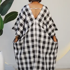 CHECKERS DRAFT LINEN ABAYA 60191 - Image 9