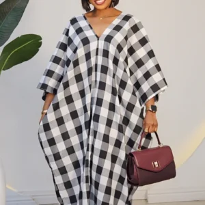CHECKERS DRAFT LINEN ABAYA 60191 - Image 6