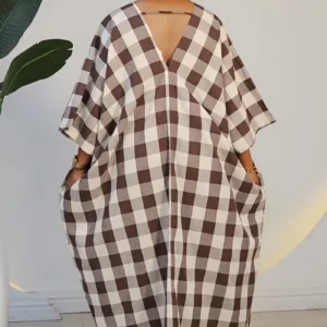 CHECKERS DRAFT LINEN ABAYA 60191 - Image 7