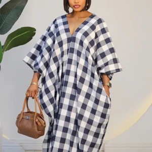 CHECKERS DRAFT LINEN ABAYA 60191 - Image 5