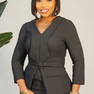 CHEST DETAIL PEPLUM JUMPSUIT L925 - Image 4