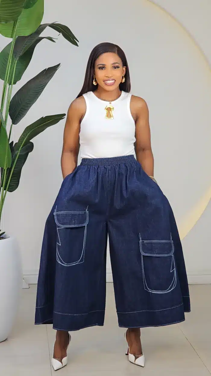 DOUBLE FALSE POCKET CULOTTE JEAN 32908