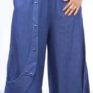 DRAPE BUTTON DETAIL CULOTTES JEAN 80556 - Image 2