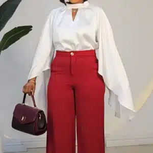 EXAGERATTED SLEEVE SATIN TOP 2205A - Image 10