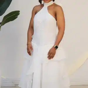 HALTER NECK ASYMMETRIC LAYER DRESS 873 - Image 3