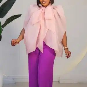 ORGANZA PONCHO KNOT TIE TOP 1505A - Image 11