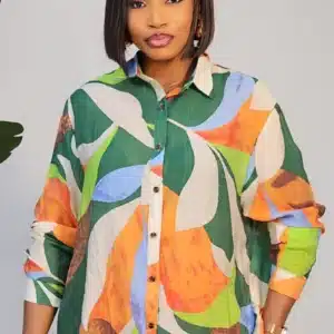 PATTERN BUTTON DOWN SHIRT 0509A